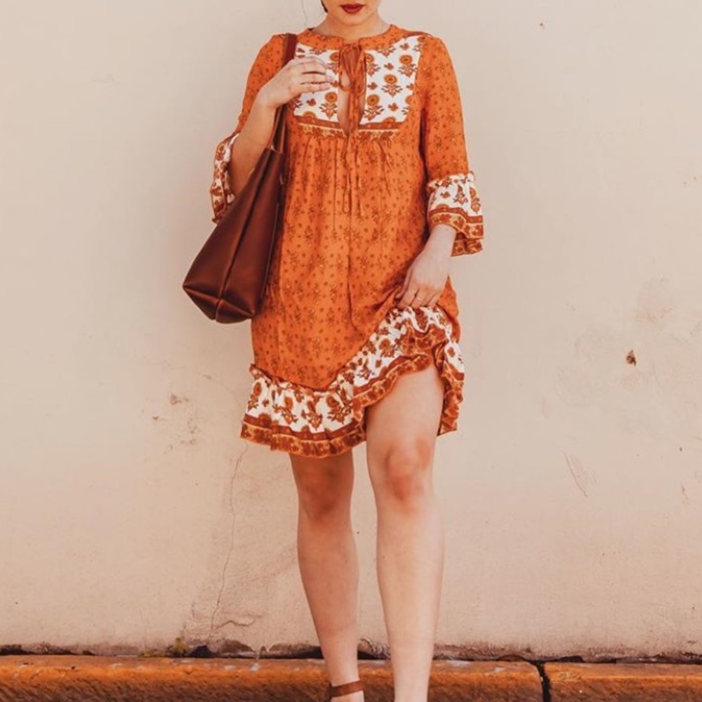 Orange bohemian dress